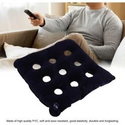 ROSIER Coussin De Siège Gonflaable, Coussin De Siège Carré, Coussin Respirant, Coussin De Siège Portable Pour Chaise De Bureau, Voiture, Chaise De Bureau, Fauteuil Roulant Ou Maison (noir Et Bleu, Pompe)——VEBTles -France Coussin et housse de coussin Soldes Boutique 58108176 4