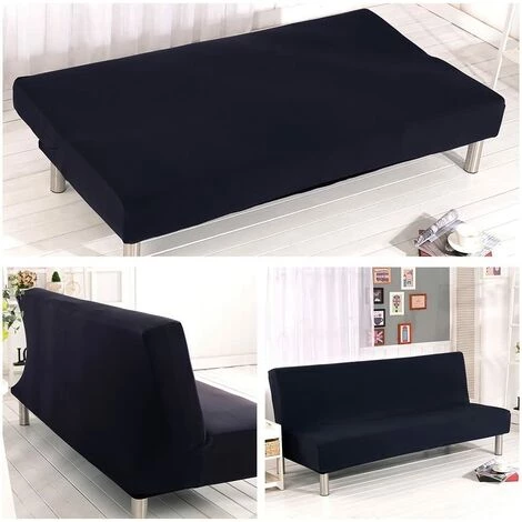 ROSIER Housse De Clic Clac élastique Canapé 3 Places,Salon Couverture De Couleur Solide,Noir——VEBTles 5 ROSIER Housse De Clic Clac élastique Canapé 3 Places,Salon Couverture De Couleur Solide,Noir——VEBTles – Image 5