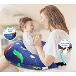 ALMI Coussin D'allaitement Avec Boucle Réglable, 100% Coton Amovible Et Lavable, Pour L'allaitement, Le Dos, Le Ventre (dinosaure) -France Coussin et housse de coussin Soldes Boutique 58224842 4
