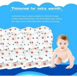 ALMI 1pc Poussette Bébé Respirant Seat Pad Voiture Seat Liner Chaise Haute Coussin Doublure Tapis Coton Coussin De Couverture De Protection Pour Bébé Nourrisson (Star) -France Coussin et housse de coussin Soldes Boutique 58224843 3