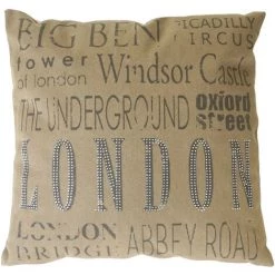 DéCOSHOP26 Coussin Décoratif Motif London 45x45cm - Or
