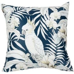 OSTARIA Housse De Coussin 40x40 Cm Tropical Blanc Bleu - Bleu