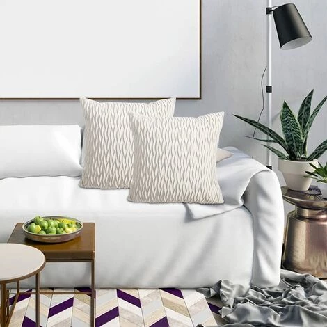 BEARSU Lot De 2 Housses De Coussin En Velours 45 X 45 Cm Taies D'oreiller Décoratives Avec Fermeture Éclair Cachée 2 BEARSU Lot De 2 Housses De Coussin En Velours 45 X 45 Cm Taies D'oreiller Décoratives Avec Fermeture Éclair Cachée – Image 2