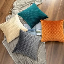 BEARSU Lot De 2 Housses De Coussin En Velours 45 X 45 Cm Taies D'oreiller Décoratives Avec Fermeture Éclair Cachée 8 BEARSU Lot De 2 Housses De Coussin En Velours 45 X 45 Cm Taies D'oreiller Décoratives Avec Fermeture Éclair Cachée -France Coussin et housse de coussin Soldes Boutique 58463188 4