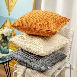 BEARSU Lot De 2 Housses De Coussin En Velours 45 X 45 Cm Taies D'oreiller Décoratives Avec Fermeture Éclair Cachée 9 BEARSU Lot De 2 Housses De Coussin En Velours 45 X 45 Cm Taies D'oreiller Décoratives Avec Fermeture Éclair Cachée -France Coussin et housse de coussin Soldes Boutique 58463188 5