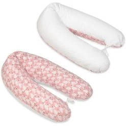 VIKING CHOICE Coussin D'allaitement - Coussin De Grossesse - 100% Coton - Avec Cordons - 145 Cm - Cygnes - Blanc - Cygnes – Blanc