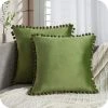 Lot De 4 Housse Coussin Decoration Salon Noel Moderne Pour Coussin Canape Et Fauteuil De Bureau Carré En Velours Doux De Double Face（ 30x50，Vert Olive ） GrooFoo