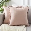 Lot De 4 Housse Coussin Decoration Salon Noel Moderne Pour Coussin Canape Et Fauteuil De Bureau Carré En Velours Doux De Double Face（ 45x45，Rose Poudré ） GrooFoo