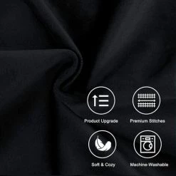 Lot De 2 Housse Coussin Decoration Salon Noel Moderne Pour Coussin Canape Et Fauteuil De Bureau Carré En Velours Doux De Double Face（ 45x45，Noir ） GrooFoo -France Coussin et housse de coussin Soldes Boutique 58665299 3