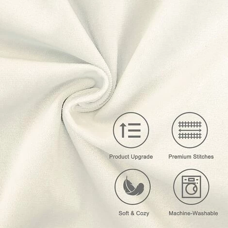 Lot De 4 Housse Coussin Decoration Salon Noel Moderne Pour Coussin Canape Et Fauteuil De Bureau Carré En Velours Doux De Double Face( 45x45,Blanc Crème ) GrooFoo 3 Lot De 4 Housse Coussin Decoration Salon Noel Moderne Pour Coussin Canape Et Fauteuil De Bureau Carré En Velours Doux De Double Face( 45x45,Blanc Crème ) GrooFoo – Image 3