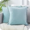 Lot De 4 Housse Coussin Decoration Salon Noel Moderne Pour Coussin Canape Et Fauteuil De Bureau Carré En Velours Doux De Double Face（ 30x50，Bleu Ciel ） GrooFoo