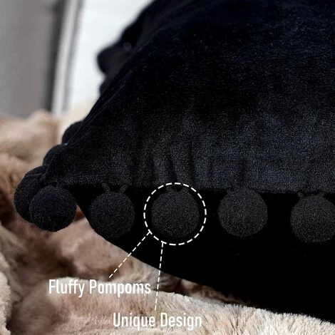 Lot De 2 Housse Coussin Decoration Salon Noel Moderne Pour Coussin Canape Et Fauteuil De Bureau Carré En Velours Doux De Double Face( 30x50,Noir ) GrooFoo 2 Lot De 2 Housse Coussin Decoration Salon Noel Moderne Pour Coussin Canape Et Fauteuil De Bureau Carré En Velours Doux De Double Face( 30x50,Noir ) GrooFoo – Image 2