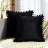 Lot De 4 Housse Coussin Decoration Salon Noel Moderne Pour Coussin Canape Et Fauteuil De Bureau Carré En Velours Doux De Double Face（ 45x45，Noir ） GrooFoo