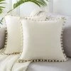 Lot De 4 Housse Coussin Decoration Salon Noel Moderne Pour Coussin Canape Et Fauteuil De Bureau Carré En Velours Doux De Double Face（ 30x50，Blanc Crème ） GrooFoo