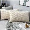 Housses Coussin En Velours 30x50cm Pour Salon Canapé，Lot De 4 Housses Coussin Carrés De Motif Uni Décoration Chambre,Blanc GrooFoo