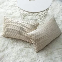 Housses Coussin En Velours 30x50cm Pour Salon Canapé，Lot De 4 Housses Coussin Carrés De Motif Uni Décoration Chambre,Blanc GrooFoo -France Coussin et housse de coussin Soldes Boutique 58760923 4