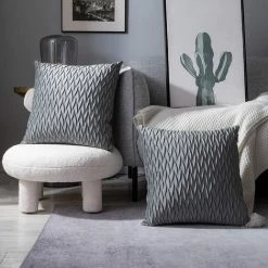 Housses Coussin En Velours 45x45cm Pour Salon Canapé,Lot De 4 Housses Coussin Carrés De Motif Uni Décoration Chambre,Gris GrooFoo 7 Housses Coussin En Velours 45x45cm Pour Salon Canapé,Lot De 4 Housses Coussin Carrés De Motif Uni Décoration Chambre,Gris GrooFoo -France Coussin et housse de coussin Soldes Boutique 58760925 3