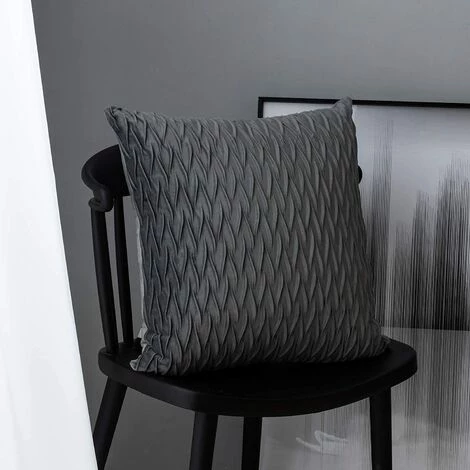 Housses Coussin En Velours 45x45cm Pour Salon Canapé,Lot De 4 Housses Coussin Carrés De Motif Uni Décoration Chambre,Gris GrooFoo 5 Housses Coussin En Velours 45x45cm Pour Salon Canapé,Lot De 4 Housses Coussin Carrés De Motif Uni Décoration Chambre,Gris GrooFoo – Image 5