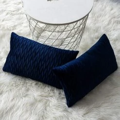 Housses Coussin En Velours 30x50cm Pour Salon Canapé，Lot De 4 Housses Coussin Carrés De Motif Uni Décoration Chambre,Bleu Marin GrooFoo -France Coussin et housse de coussin Soldes Boutique 58760929 4