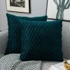 Housses Coussin En Velours 30x50cm Pour Salon Canapé，Lot De 4 Housses Coussin Carrés De Motif Uni Décoration Chambre,Bleu Vert GrooFoo