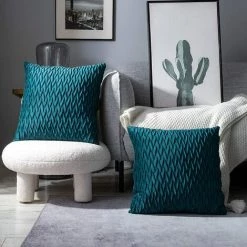 Housses Coussin En Velours 30x50cm Pour Salon Canapé,Lot De 4 Housses Coussin Carrés De Motif Uni Décoration Chambre,Bleu Vert GrooFoo 7 Housses Coussin En Velours 30x50cm Pour Salon Canapé,Lot De 4 Housses Coussin Carrés De Motif Uni Décoration Chambre,Bleu Vert GrooFoo -France Coussin et housse de coussin Soldes Boutique 58760931 3