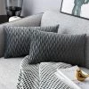 Housses Coussin En Velours 30x50cm Pour Salon Canapé，Lot De 6 Housses Coussin Carrés De Motif Uni Décoration Chambre,Gris GrooFoo