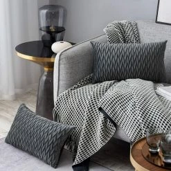 Housses Coussin En Velours 30x50cm Pour Salon Canapé，Lot De 6 Housses Coussin Carrés De Motif Uni Décoration Chambre,Gris GrooFoo -France Coussin et housse de coussin Soldes Boutique 58760935 2