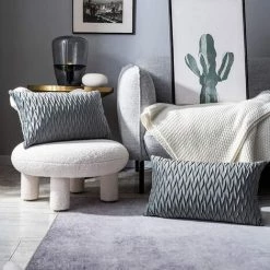 Housses Coussin En Velours 30x50cm Pour Salon Canapé，Lot De 6 Housses Coussin Carrés De Motif Uni Décoration Chambre,Gris GrooFoo -France Coussin et housse de coussin Soldes Boutique 58760935 4