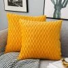 Housses Coussin En Velours 45x45cm Pour Salon Canapé，Lot De 4 Housses Coussin Carrés De Motif Uni Décoration Chambre,Jaune GrooFoo