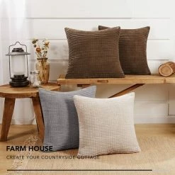 Lot De 4 Housse De Coussin Brun Foncé En Velours 45x45cm Pour Salon Housse De Coussin Decoratif GrooFoo 7 Lot De 4 Housse De Coussin Brun Foncé En Velours 45x45cm Pour Salon Housse De Coussin Decoratif GrooFoo -France Coussin et housse de coussin Soldes Boutique 58760955 3