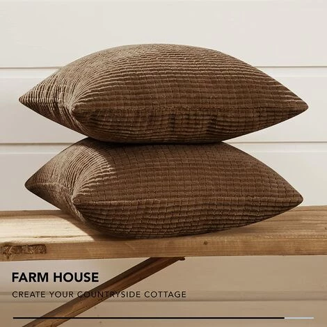 Lot De 4 Housse De Coussin Brun Foncé En Velours 45x45cm Pour Salon Housse De Coussin Decoratif GrooFoo 4 Lot De 4 Housse De Coussin Brun Foncé En Velours 45x45cm Pour Salon Housse De Coussin Decoratif GrooFoo – Image 4