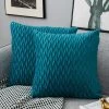 Housses Coussin En Velours 45x45cm Pour Salon Canapé，Lot De 4 Housses Coussin Carrés De Motif Uni Décoration Chambre,Turquoise GrooFoo
