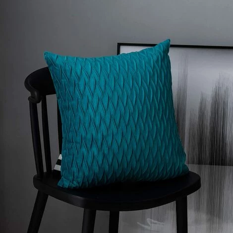 Housses Coussin En Velours 45x45cm Pour Salon Canapé,Lot De 4 Housses Coussin Carrés De Motif Uni Décoration Chambre,Turquoise GrooFoo 5 Housses Coussin En Velours 45x45cm Pour Salon Canapé,Lot De 4 Housses Coussin Carrés De Motif Uni Décoration Chambre,Turquoise GrooFoo – Image 5
