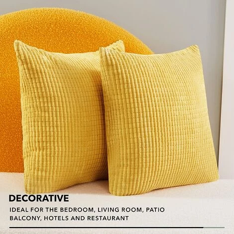 Lot De 4 Housse De Coussin Jaune Moutarde En Velours 50x50cm Pour Salon Housse De Coussin Decoratif GrooFoo 2 Lot De 4 Housse De Coussin Jaune Moutarde En Velours 50x50cm Pour Salon Housse De Coussin Decoratif GrooFoo – Image 2