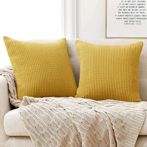 Lot De 2 Housse De Coussin Jaune Moutarde En Velours 50x50cm Pour Salon Housse De Coussin Decoratif GrooFoo 1 Lot De 2 Housse De Coussin Jaune Moutarde En Velours 50x50cm Pour Salon Housse De Coussin Decoratif GrooFoo