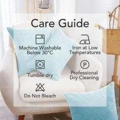 Lot De 2 Housse De Coussin Bleu Ciel En Velours 45x45cm Pour Salon Housse De Coussin Decoratif GrooFoo -France Coussin et housse de coussin Soldes Boutique 58761023 5