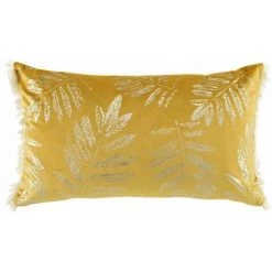 Paris Prix - Coussin Déco à Franges "adelor" 30x50cm Jaune