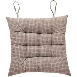 ENLENK 43 X 43 X 8 Cm Coussin De Chaise Avec Sangles, Housse De Coussin De Chaise De Jardin Universelle En Coton Et Lin, Facile à Nettoyer, Intérieur Extérieur Bureau Tatami Cuisine Tapis De Jardin Marron Clair