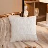 6 Pcs Doux Peluche Laine Courte Velours Décoratif Housses De Coussin Luxe Style Pour Canapé Chambre Blanc 45 X 45 Cm GrooFoo