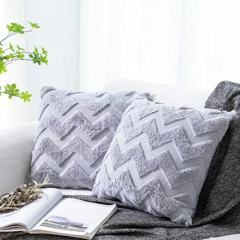 Lot De 2 Housses De Coussins En Laine Artificielle Et Velvet,Douce Peluche Décorative Taie D'oreiller Avec Motif Ondulé, Violet Clair, 30x50CM GrooFoo 5 Lot De 2 Housses De Coussins En Laine Artificielle Et Velvet,Douce Peluche Décorative Taie D'oreiller Avec Motif Ondulé, Violet Clair, 30x50CM GrooFoo – Image 5