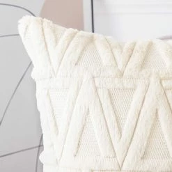 4 Pcs Doux Peluche Laine Courte Velours Décoratif Housses De Coussin Luxe Style Pour Canapé Chambre Blanc 45 X 45 Cm GrooFoo -France Coussin et housse de coussin Soldes Boutique 58846254 3