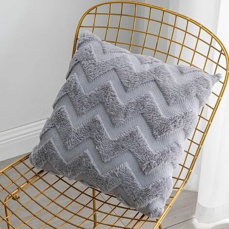 Lot De 4 Housses De Coussins En Laine Artificielle Et Velvet,Douce Peluche Décorative Taie D'oreiller Avec Motif Ondulé, Violet Clair, 30x50CM GrooFoo 4 Lot De 4 Housses De Coussins En Laine Artificielle Et Velvet,Douce Peluche Décorative Taie D'oreiller Avec Motif Ondulé, Violet Clair, 30x50CM GrooFoo – Image 4