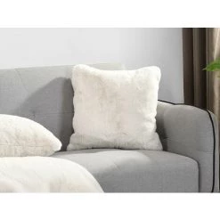 OZAIA Lot De 2 Coussins En Fausse Fourrure - 45 X 45 Cm - Crème - ARENDAL - Crème