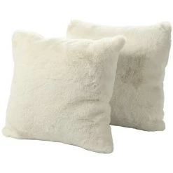 OZAIA Lot De 2 Coussins En Fausse Fourrure - 45 X 45 Cm - Crème - ARENDAL - Crème -France Coussin et housse de coussin Soldes Boutique 58871889 3