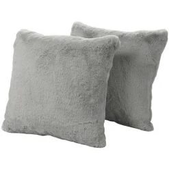 OZAIA Lot De 2 Coussins En Fausse Fourrure - 45 X 45 Cm - Gris - ARENDAL - Gris -France Coussin et housse de coussin Soldes Boutique 58871896 3