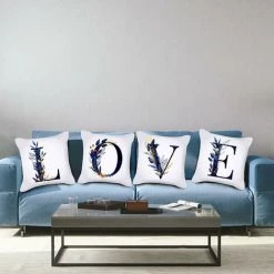 Ensoleillé Aquarelle Lettre Taie D'oreiller Peau De Pêche Impression Anglais Maison Taie D'oreiller Canapé Coussin -France Coussin et housse de coussin Soldes Boutique 59010704 3