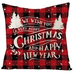 Ensoleillé Nouveau 6pc Noël Coton Lin Taie D'Oreiller Canapé Coussin Housse Home Decor -France Coussin et housse de coussin Soldes Boutique 59010732 3