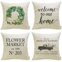 Ensoleillé 2021 Oreillers De Décor De Printemps Pour Canapé Oreillers Rétro Pour Salon -France Coussin et housse de coussin Soldes Boutique 59010800 3