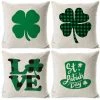 Ensoleillé 4pcs Home Decor Cover St. Patrick's Day Taie D'oreiller Jeter Housse D'oreiller