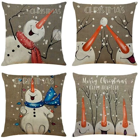 Ensoleillé Housse D'oreiller De Noël Housse D'oreiller Décoratif Canapé Housse De Coussin 18x18in 1 Ensoleillé Housse D'oreiller De Noël Housse D'oreiller Décoratif Canapé Housse De Coussin 18x18in